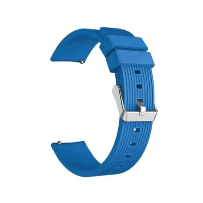 Браслет силиконовый ребристый 20мм для часов Amazfit GTR 42mm, Bip, Haylou LS01, LS02 (синий)